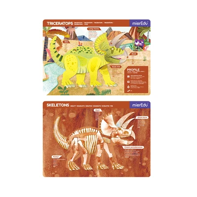 Gambar Mieredu Magnetic Pad Triceratops Set 54 Pcs - Cokelat