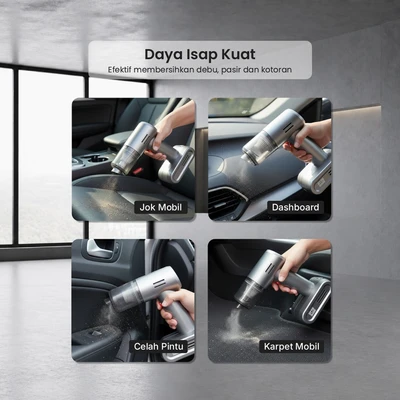 Gambar Otto Klasse Vacuum Cleaner Dengan Pompa Angin Kendaraan Cordless - Silver