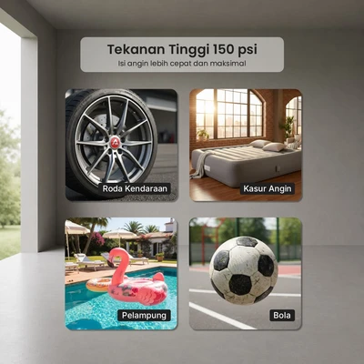Gambar Otto Klasse Vacuum Cleaner Dengan Pompa Angin Kendaraan Cordless - Silver