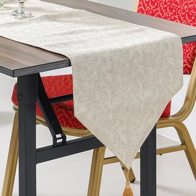 Gambar Informa Dutter Table Runner Polyester Jacquard 33x180 cm - Krem Beige