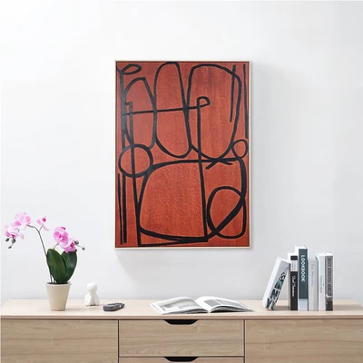 Gambar Informa Lukisan Kanvas Handmade & Print Abstract 102.6x142.6 cm V2 - Mix