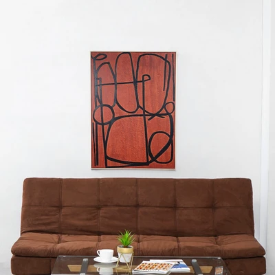 Gambar Informa Lukisan Kanvas Handmade & Print Abstract 102.6x142.6 cm V2 - Mix
