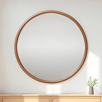 Gambar Informa Cermin Dinding Dekorasi Plastik Round 60x3x60 cm - Cokelat Walnut