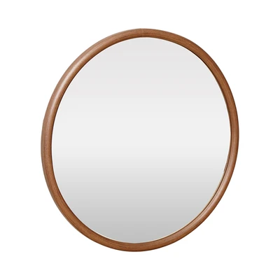Gambar Informa Cermin Dinding Dekorasi Plastik Round 60x3x60 cm - Cokelat Walnut