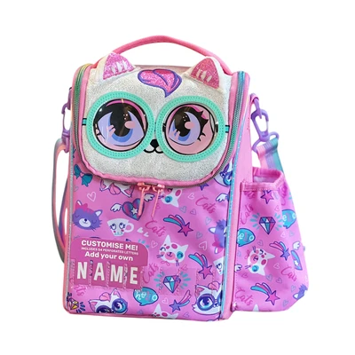 Gambar Kiddy Star Tas Kotak Makanan Anak Fabric Cat Large - Pink