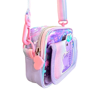 Gambar Kiddy Star Tas Selempang Anak Dino - Ungu
