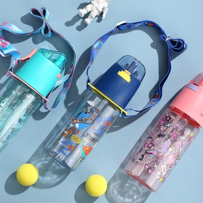Gambar Kiddy Star Botol Minum Tumbler Anak Dino 580 Ml - Biru