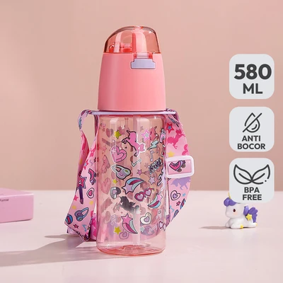 Gambar Kiddy Star Botol Minum Tumbler Anak Unicorn 580 Ml - Pink