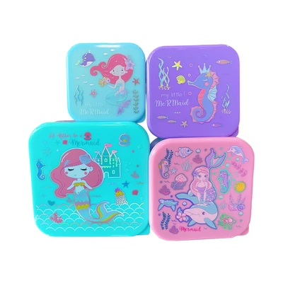 Gambar Kiddy Star Set 4 Pcs Kotak Makan Mermaid - Mix