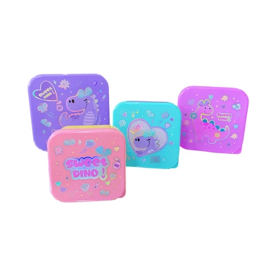 Gambar Kiddy Star Kotak Makanan Anak Plastik Dino Set 4 Pcs - Mix