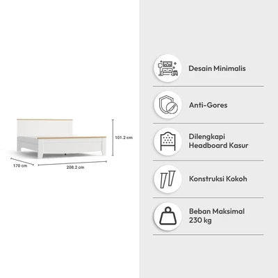 Gambar Informa 160x200 cm Kasablanka Tempat Tidur - Putih