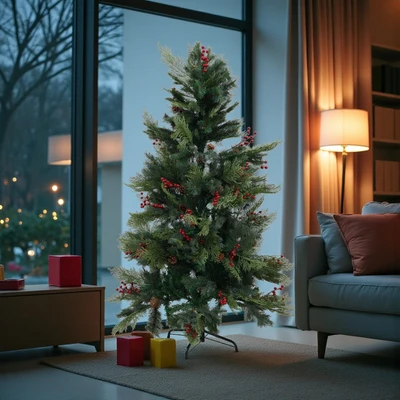 Gambar Noelle 150 cm Pohon Natal Christmas Pine Cone Berry - Hijau