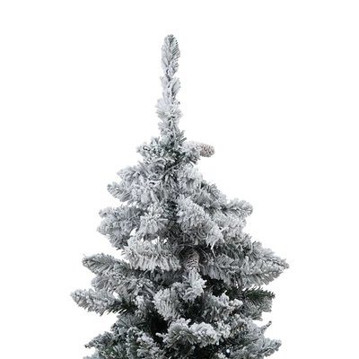 Gambar Noelle 180 cm Pohon Natal Christmas Prelit Snow Flocked Down Sweeped - Hijau/Putih