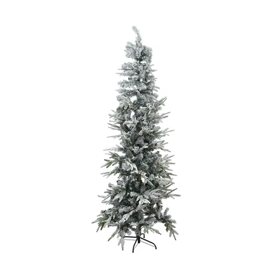 Gambar Noelle 210 cm Pohon Natal Christmas Prelit Snowy Slim - Hijau/Puith