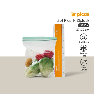 Gambar Picas Plastik Ziplock Makanan Double Zipper Set 10 pcs