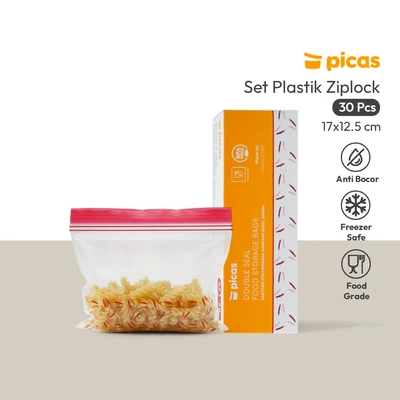 Gambar Picas Plastik Ziplock Makanan Double Zipper Extra Small Set 30 pcs