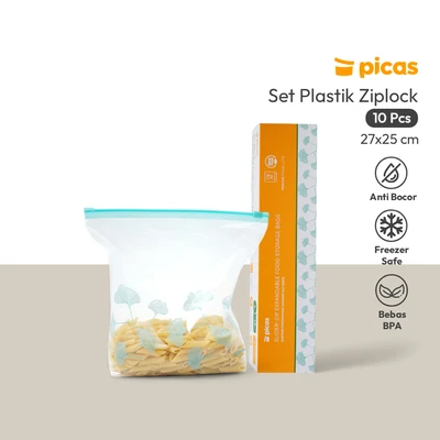 Gambar Picas Plastik Ziplock Makanan Slider Zipper Large Set 10 pcs