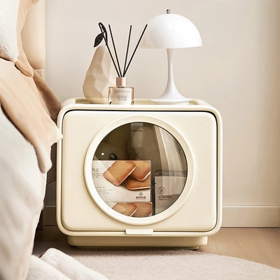 Gambar Stora Kotak Penyimpanan Flat Round Window - Krem