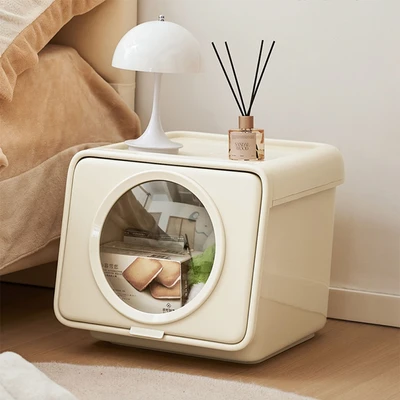 Gambar Stora Kotak Penyimpanan Flat Round Window - Krem