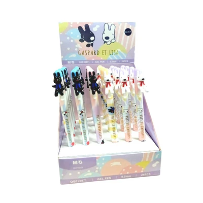 Gambar M&g Pulpen Hitam Erasable 0.5 Mm Gaspard Et Lisa Qgpj6871 Random