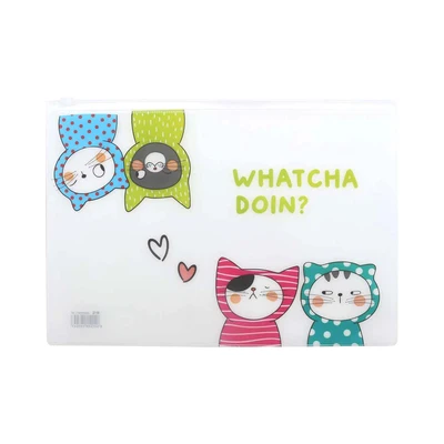 Gambar M&g Pouch Zipper A5 So Many Cats Random