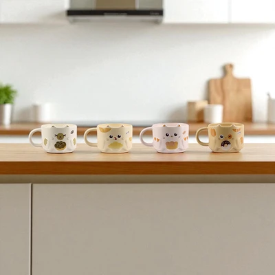 Gambar Delicia Kathy Mug Stacking 300 ml Set 4 pcs - Mix