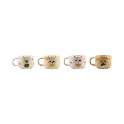Gambar Delicia Kathy Mug Stacking 300 ml Set 4 pcs - Mix