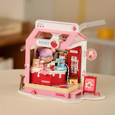 Gambar Rolife Puzzle 3d Strawberry Milk Box Set 73 Pcs - Pink