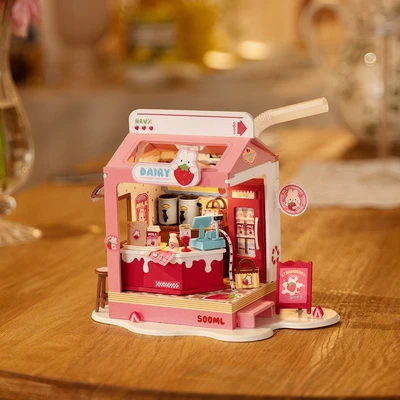 Gambar Rolife Puzzle 3d Strawberry Milk Box Set 73 Pcs - Pink