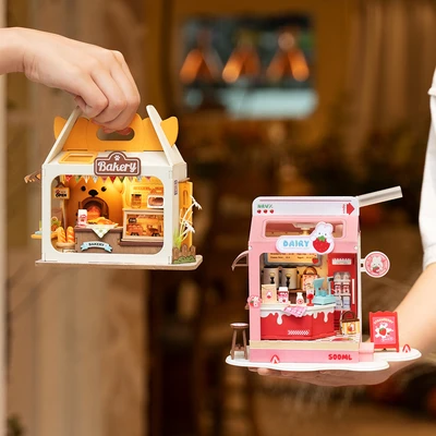 Gambar Rolife Puzzle 3d Strawberry Milk Box Set 73 Pcs - Pink