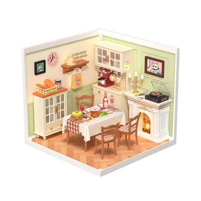 Gambar Rolife Miniatur 3d Warm Dining Room Set 150 Pcs - Mix
