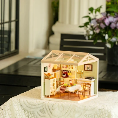 Gambar Rolife Miniatur 3d Warm Dining Room Set 150 Pcs - Mix