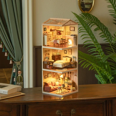 Gambar Rolife Miniatur 3d Warm Dining Room Set 150 Pcs - Mix