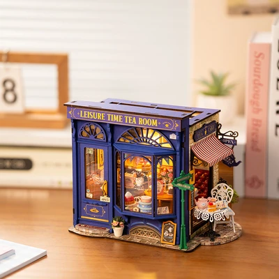 Gambar Rolife Puzzle 3D Leisure Time Tea Room Set 304 Pcs - Biru