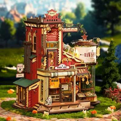 Gambar Rolife Puzzle 3D Dream Gift Factory Set 449 Pcs - Merah