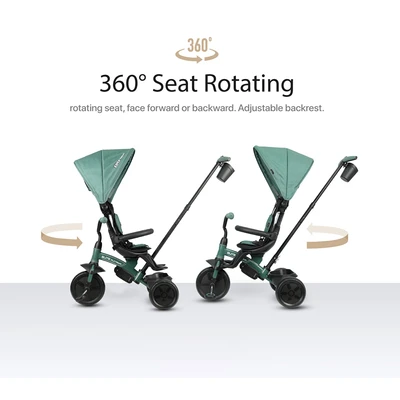 Gambar Qplay Elite Platinum Sepeda Trike - Abu-abu Tua