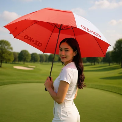 Gambar Azko Payung Golf Dengan Ventilasi 160 cm - Merah/Putih