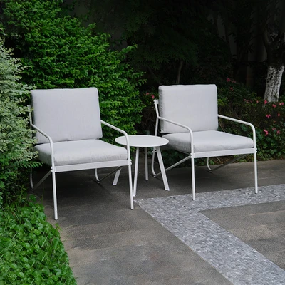 Gambar Soleil Kiera Set Kursi & Meja Teras - Putih/Abu-Abu