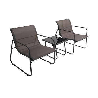 Gambar Soleil Clea Set Kursi & Meja Teras - Hitam/Abu-Abu