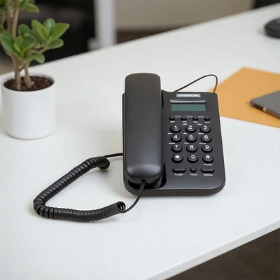 Gambar Krisbow Telepon Kabel Analog Basic - Hitam
