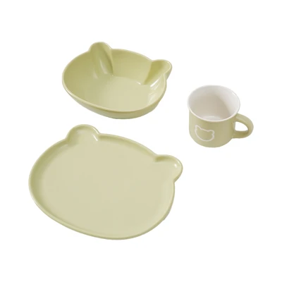 Gambar Delicia Set 3 pcs Perlengkapan Makan Anak Keramik Bone China Random
