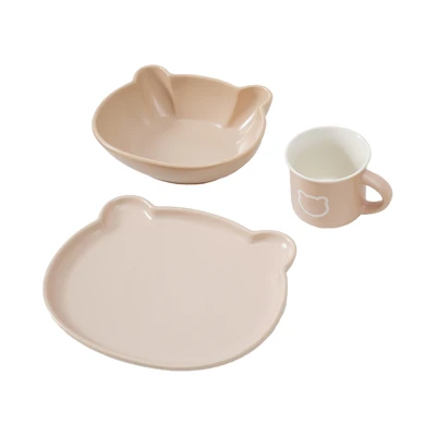 Gambar Delicia Set 3 pcs Perlengkapan Makan Anak Keramik Bone China Random