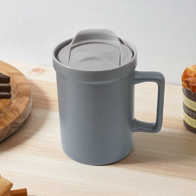 Gambar Delicia Erie Mug Keramik Bone China Dengan Tutup 400 ml Random