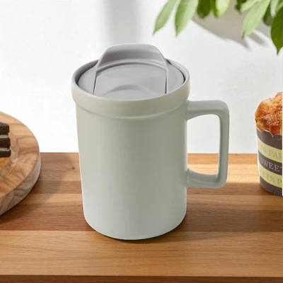 Gambar Delicia Erie Mug Keramik Bone China Dengan Tutup 400 ml Random