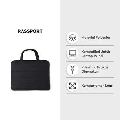 Gambar Passport Hailey Tas Laptop - Hitam