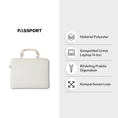 Gambar Passport Hailey Tas Laptop - Putih Creamy