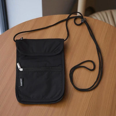 Gambar Passport Pouch Leher Anti Theft Dengan Rfid Block - Hitam