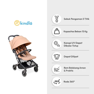 Gambar Kindla Royal Cruise Stroller Anak Compact Lipat - Cokelat Mocha