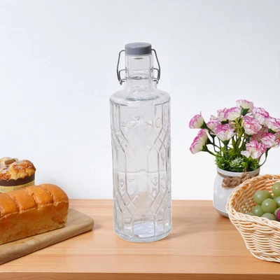 Gambar Culinart Grovel Botol Kaca Swing 1 Liter Transparan