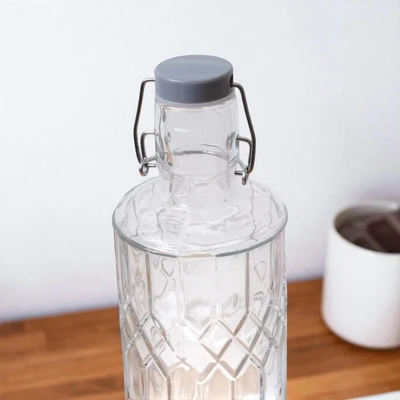 Gambar Culinart Grovel Botol Kaca Swing 1 Liter Transparan